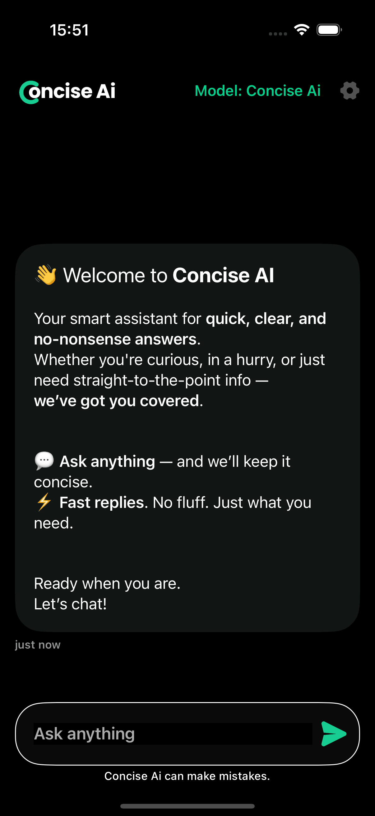 Concise AI - AI Chatbot App screenshot